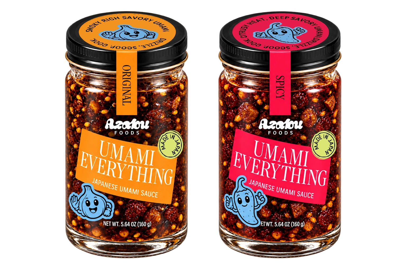 Umami Everything Original and Spicy jars